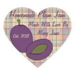 I Love Plum Jam Heart Sticker