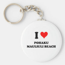 I Love Pohaku Mauliuli Beach Hawaii Keychains