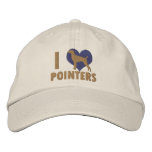 I Love Pointers Embroidered Hat (Brown) embroidered hats