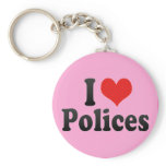 I Love Polices keychains