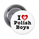 I Love Polish Boys Pinback Buttons