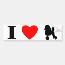 I Love Poodles Bumper Sticker