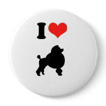 I Love Poodles Pinback Buttons