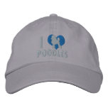 I Love Poodles Embroidered Hat (Blue)