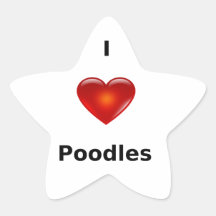 I love Poodles Stickers