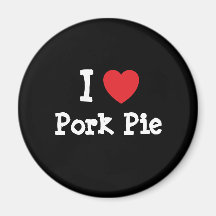 I love Pork Pie heart T-Shirt Fridge Magnets
