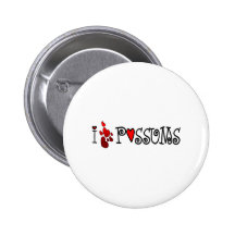 I Love Possums Hearts Pinback Button