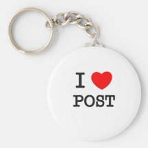 I Love Post Key Chains