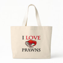 I Love Prawns Canvas Bags