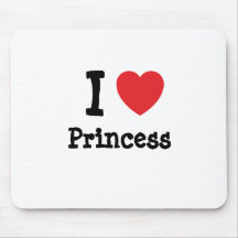 I love Princess heart T-Shirt Mouse Mats