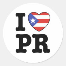 I Love Puerto Rico Round Sticker