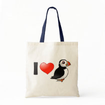 I Love Puffins Tote Bag