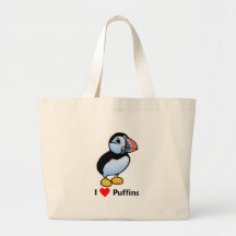 I love Puffins Canvas Bag