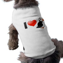 I Love Puffins Pet Tee Shirt