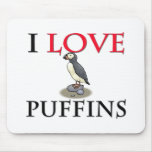 I Love Puffins Mouse Mat