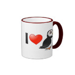 I Love Puffins Ringer Mug