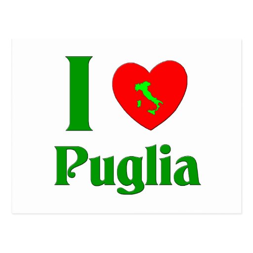 I Love Puglia Italy Post Card