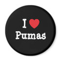I love Pumas heart custom personalized magnets
