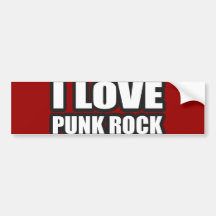 I LOVE PUNK ROCK guys girls punk music Bumper Stickers