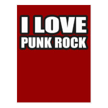 I LOVE PUNK ROCK guys girls punk music Postcards