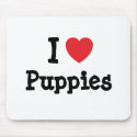 I love Puppies heart custom personalized mousepads
