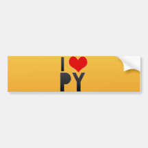 I Love PY Bumper Stickers