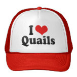 I Love Quails Hats