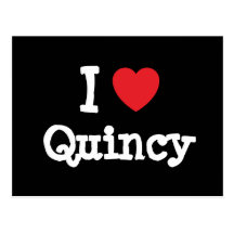 I love Quincy heart custom personalised Post Cards
