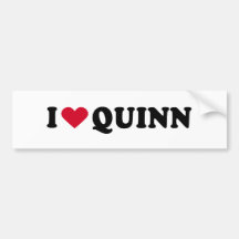 I LOVE QUINN BUMPER STICKERS