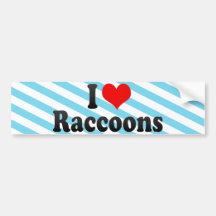 I Love Raccoons Bumper Sticker