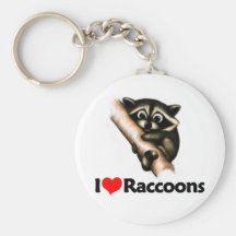 I Love Raccoons Key Chains