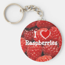 I Love Raspberries Keychain
