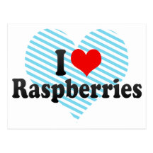 I Love Raspberries Post Cards