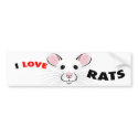 I Love Rats Bumper Sticker bumper stickers