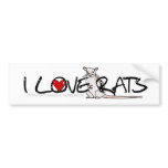 I LOVE RATS bumper sticker bumper stickers