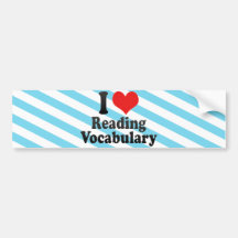 I Love Reading Vocabulary Bumper Sticker
