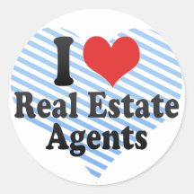 I Love Real Estate Agents Round Stickers