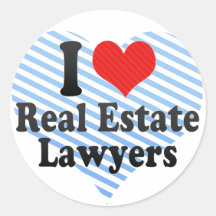I Love Real Estate Lawyers Round Sticker