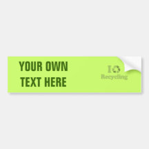 I LOVE RECYCLING BUMPER STICKER