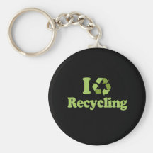 I Love recycling Keychain