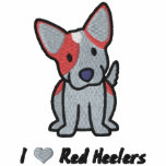 I Love Red Heelers embroidered shirts