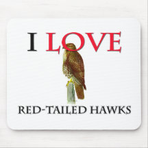 I Love Red-Tailed Hawks Mouse Mat