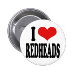 I Love Redheads Pinback Button