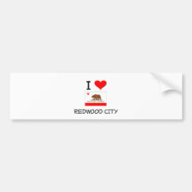 I Love REDWOOD CITY California Bumper Sticker