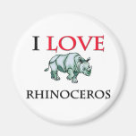 I Love Rhinoceros Fridge Magnets