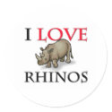 I Love Rhinos stickers