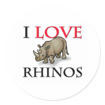 I Love Rhinos stickers