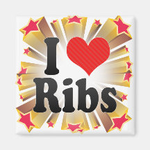 I Love Ribs Refrigerator Magnet