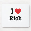 I love Rich heart custom personalised mousepads