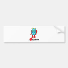 I Love Robots! Bumper Sticker